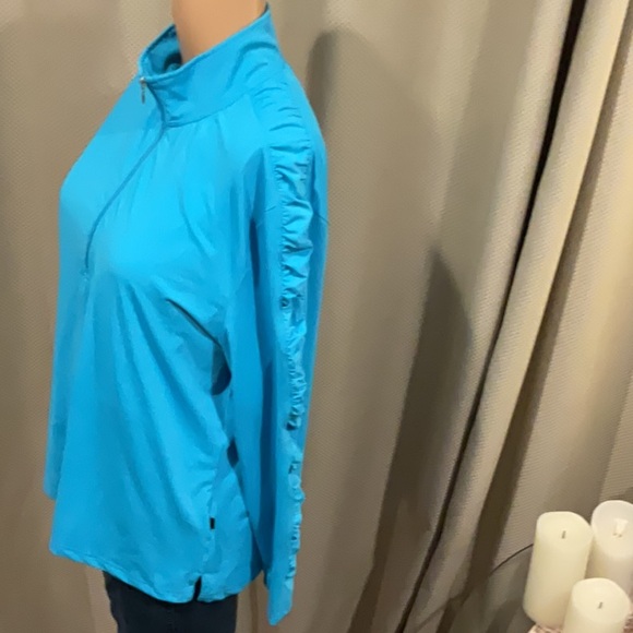 TTP 21 inches with stretch length 26 inches turquoise pull pull over with zipper - Picture 1 of 9
